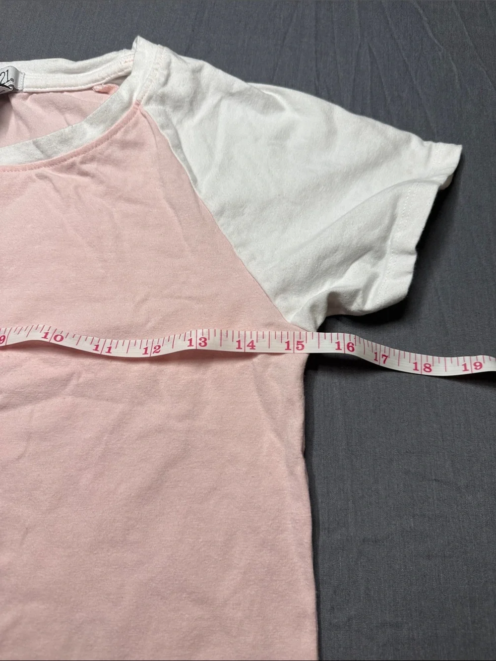 Rue21 Pink and White Raglan Short Sleeve Tee